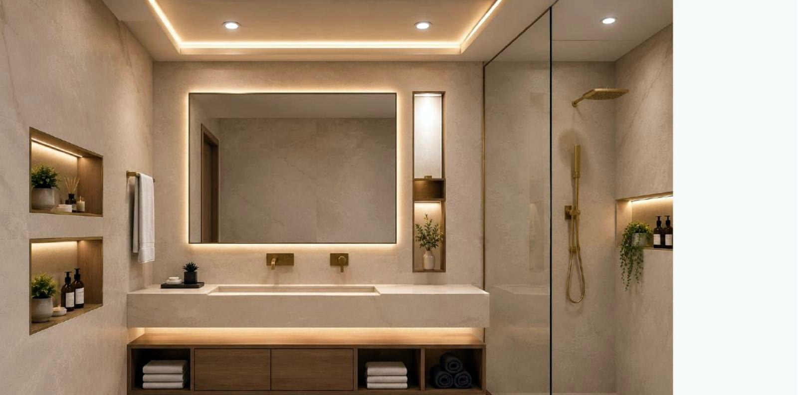 Mueble de baño iluminado en Torre Albany I