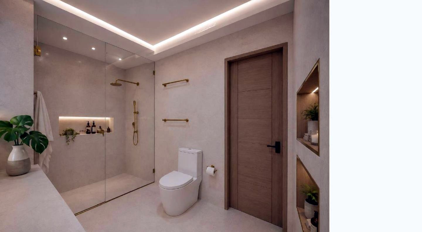 Baño contemporáneo tipo spa